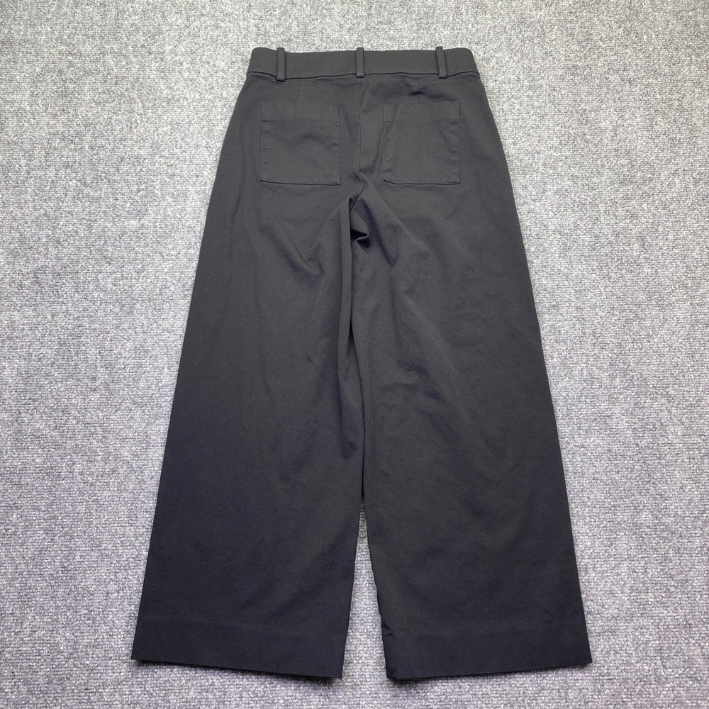 J.Crew Sydney Wide Leg Pant Cotton Blend Black Cropped Trousers Women Sz 0 BF404 - Picture 10 of 11